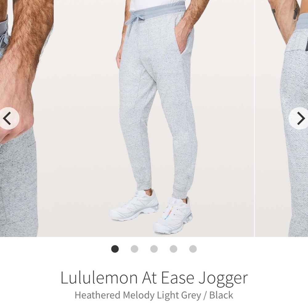 Lululemon At Ease Jogger Sz med Heathered Melody Light Grey / Black